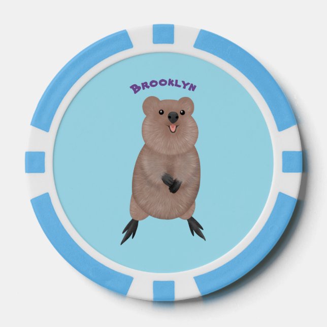Fichas De Póquer Feliz y lindo diseño de personalizados de quokka (Anverso)