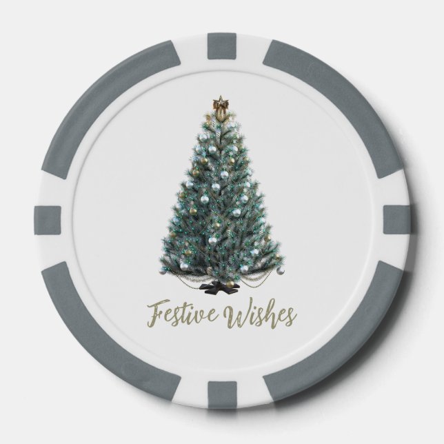 Fichas De Póquer Festive Wishes. Christmas tree design (Anverso)