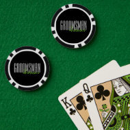 Fichas De Póquer Fiesta de boda personalizada "Groomsman" en negrit