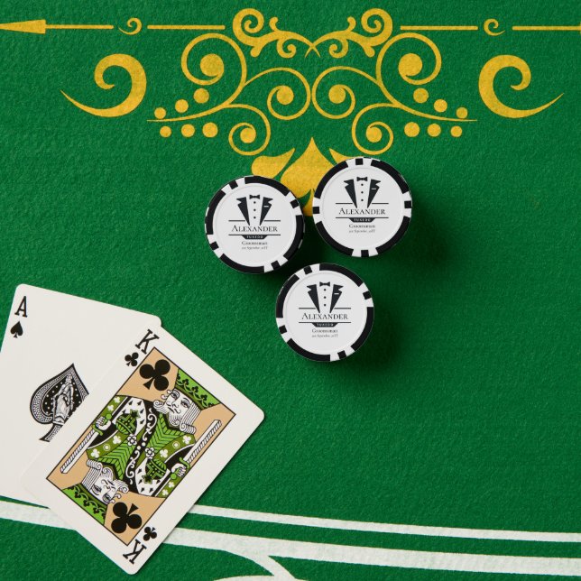 Fichas De Póquer Fiesta de bodas Tuxedo Regalos Groomsman (Mesa de póquer (pila))