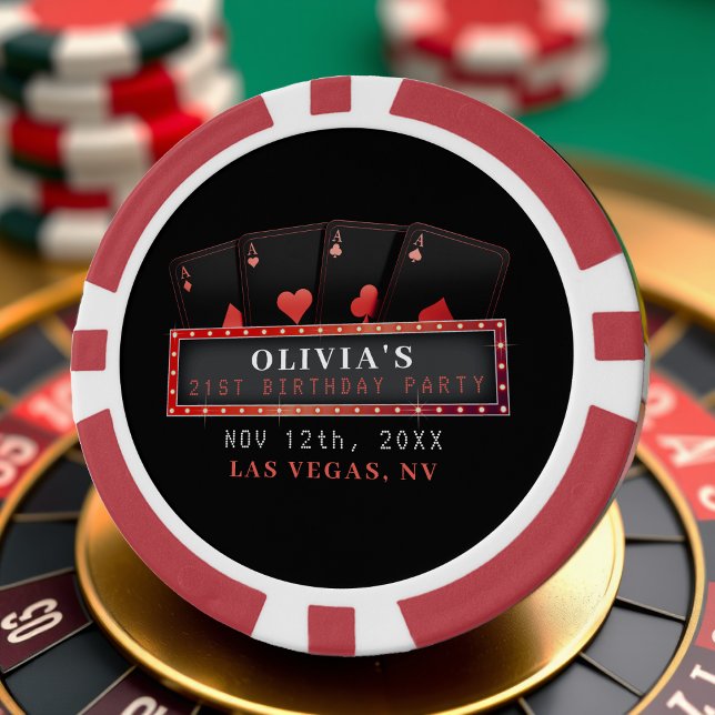 Fichas De Póquer Fiesta de cumpleaños 21 Poker Aces Rojo y Negro (Subido por el creador)