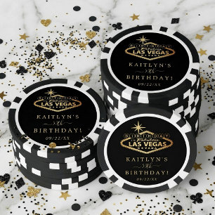 Fichas De Póquer Fiesta de cumpleaños elegante de Las Vegas