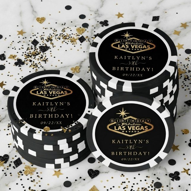 Fichas De Póquer Fiesta de cumpleaños elegante de Las Vegas (Subido por el creador)