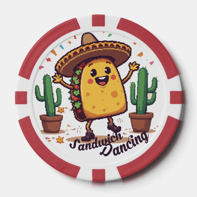 Fichas De Póquer Fiesta de sandwich de baile (Anverso)