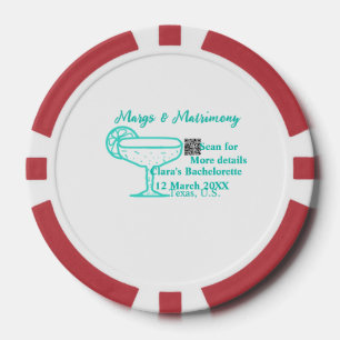 Fichas De Póquer Fiesta de soltera Margs & Matrimonio Turquesa