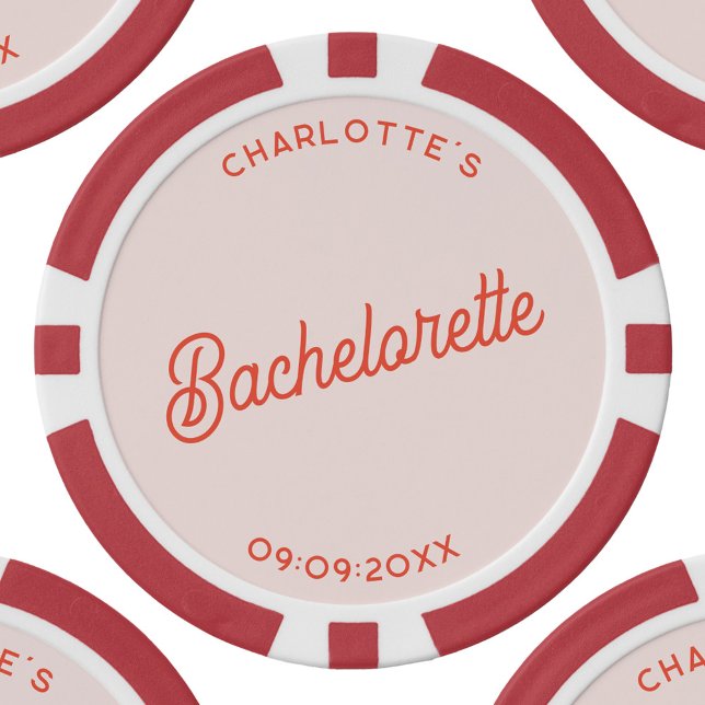 Fichas De Póquer Fiesta de soltera personalizada (Personalized custom text bachelorette party poker chips)