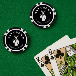 Fichas De Póquer Fiesta de Soltero Negra de Casino Moderno para Des