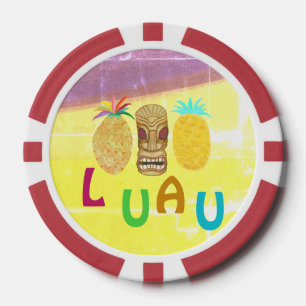 Fichas De Póquer Fiesta Tiki Piña Luau de Verano