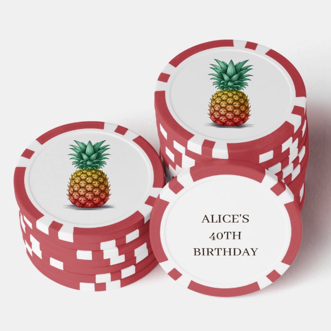 Fichas De Póquer Fiesta tropical con piña (Pila)