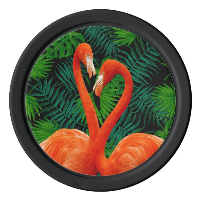 Fichas De Póquer Flamingo Paradise Poker Chips, Negro (Anverso)