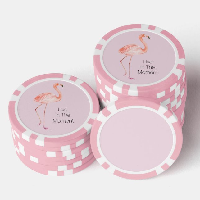 Fichas De Póquer Flamingos rosados personalizados  (Pila)