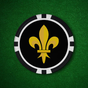 Fichas De Póquer Fleur de Lis en negro
