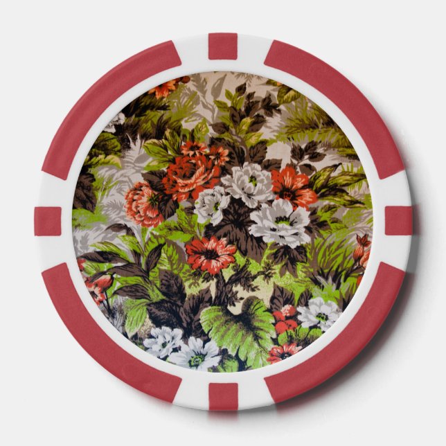 Fichas De Póquer Floral (Anverso)