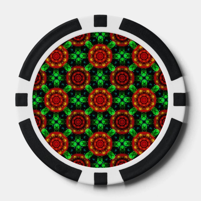 Fichas De Póquer Floral Modern Boho Elegant Abstract Pattern #504 (Anverso)
