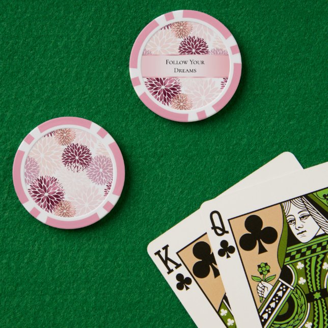 Fichas De Póquer Floral rosa de Moda elegante (Mesa de Poker (Doble))