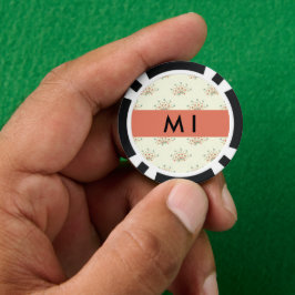 Fichas De Póquer Flores azules y rojas, rojas, tu nombre