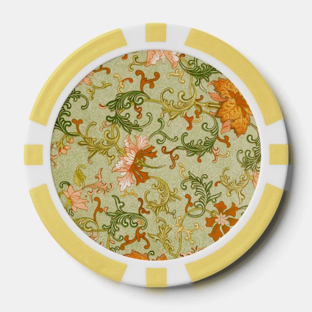 Fichas De Póquer Flores de adorno chino Jones (Anverso)