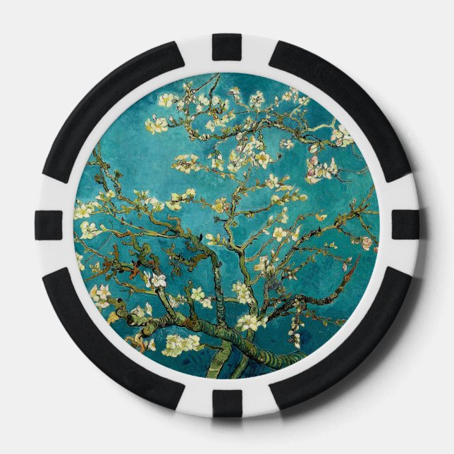 Fichas De Póquer Flores de almendro de Van Gogh Clasicismo Impresio (Anverso)