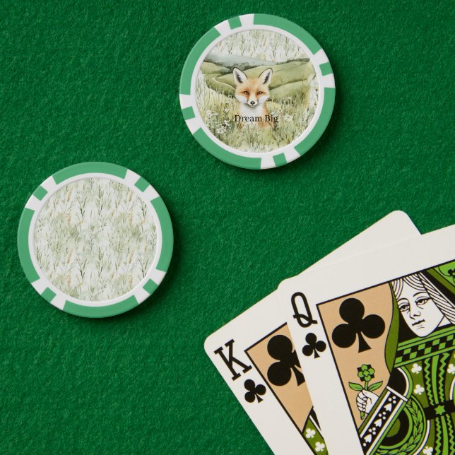 Fichas De Póquer Flores de margarita zorro (Mesa de Poker (Doble))