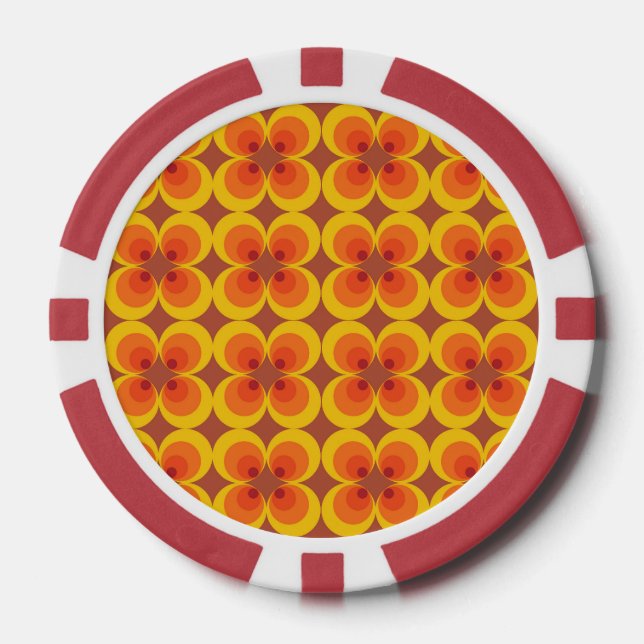 Fichas De Póquer Flores Trippy  (Anverso)