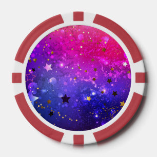 Fichas De Póquer Fondo azul rosa brillante