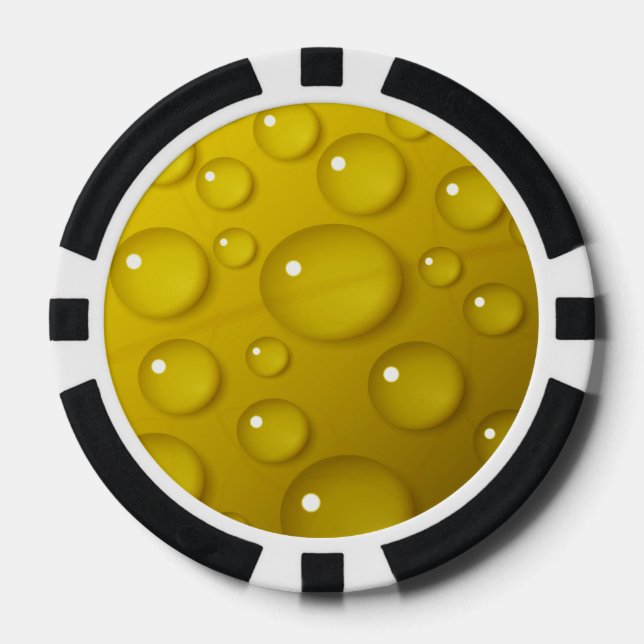 Fichas De Póquer Fondo de caída de agua amarilla (Anverso)