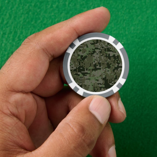 Fichas De Póquer Fondo del Camo Verde Digital Deep Woods (Mano)