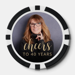 Fichas De Póquer Foto de fiesta de cumpleaños número 40 con Cheers