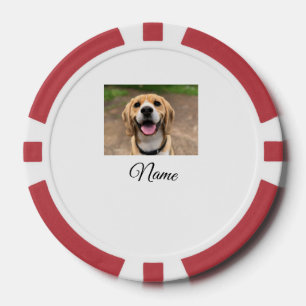 Fichas De Póquer Foto de perro gato añadir nombre mascota personali