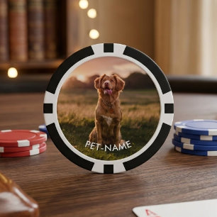 Fichas De Póquer Foto personalizada 2Con tu perro 2 Nombre en la im