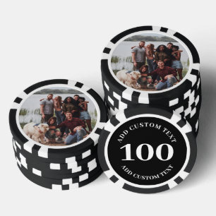 Fichas De Póquer Foto personalizada Juego de 100 valores con número