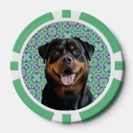 Fichas De Póquer Foto Personalizada Mascota Perro Patrón Mandala Ve