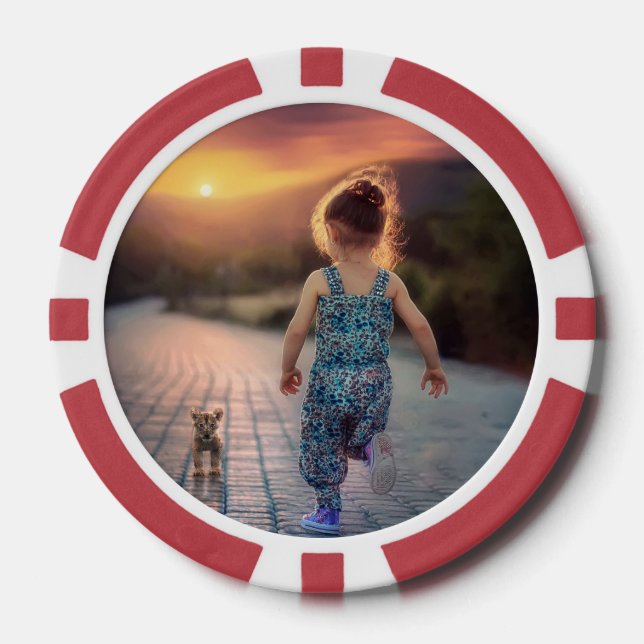 Fichas De Póquer Foto personalizada por personalizado (Anverso)