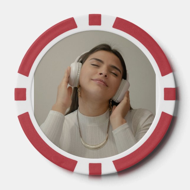 Fichas De Póquer Foto personalizado (Anverso)