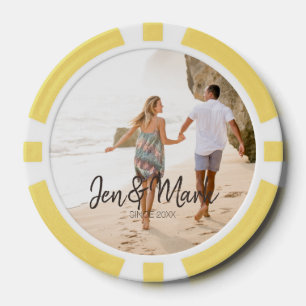 Fichas De Póquer Foto robada. Tipografía de nombre y año.