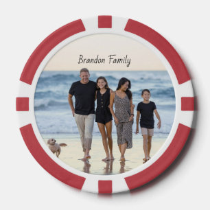 Fichas De Póquer Foto y texto Personalizado personalizados
