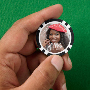 Fichas De Póquer Fotos Personalizadas Memorial Elegante