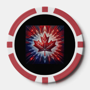 Fichas De Póquer Fractal de bandera canadiense de hoja de arce