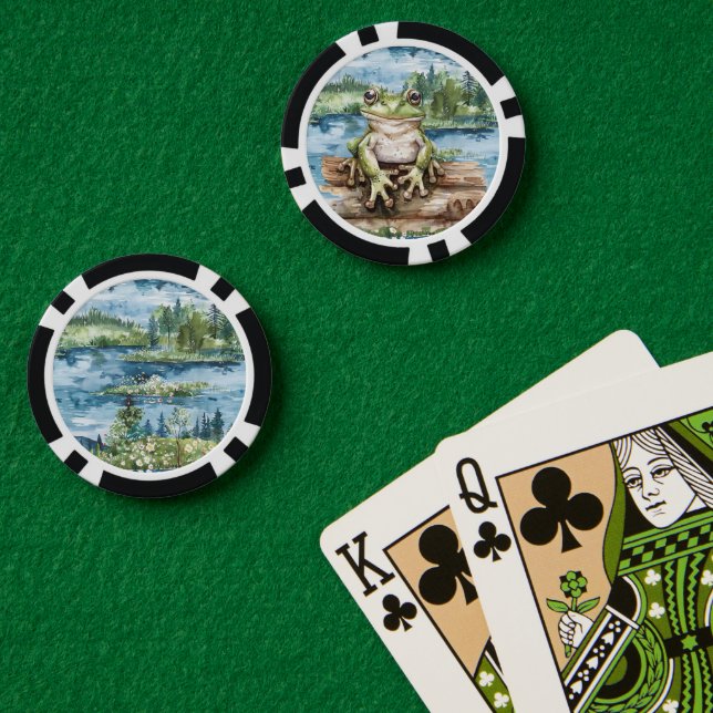Fichas De Póquer Frog On Logs Lake (Mesa de Poker (Doble))