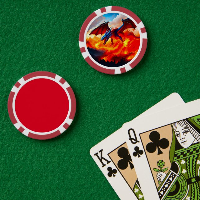 Fichas De Póquer Fuego de dragón (Mesa de Poker (Doble))