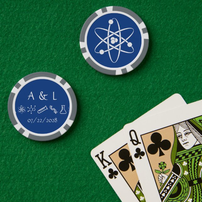 Fichas De Póquer Fuerzas atractivas en azul (Mesa de Poker (Doble))
