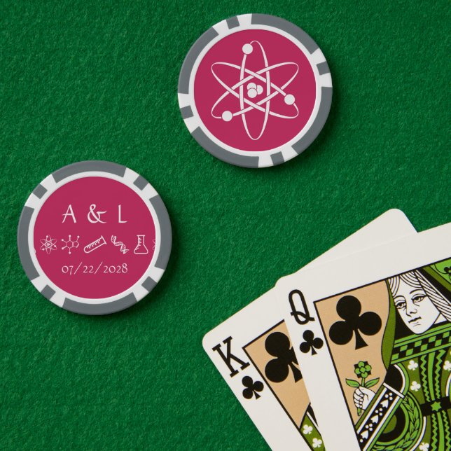 Fichas De Póquer Fuerzas atractivas en frambuesa (Mesa de Poker (Doble))