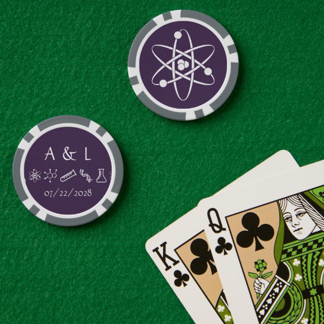 Fichas De Póquer Fuerzas atractivas en morado (Mesa de Poker (Doble))