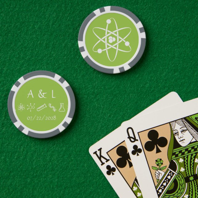 Fichas De Póquer Fuerzas atractivas en Peridot (Mesa de Poker (Doble))