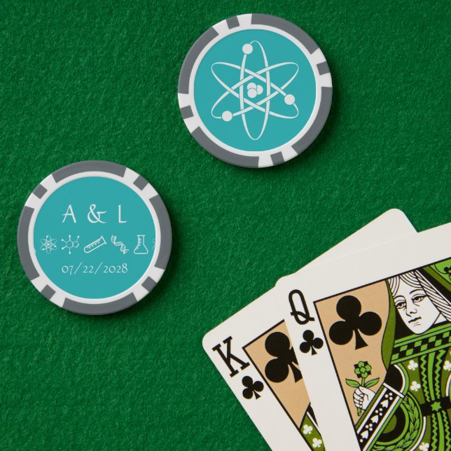 Fichas De Póquer Fuerzas atractivas en turquesa (Mesa de Poker (Doble))