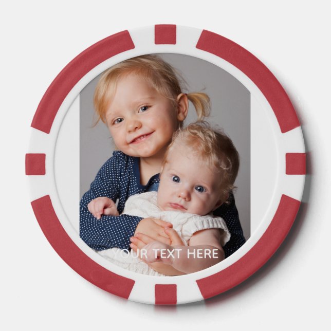 Fichas De Póquer Full Vertical Photo Script Custom Text (Anverso)