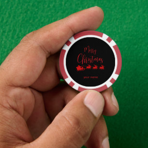 Fichas De Póquer Funda de teléfono Minimalista Rojo Feliz Navidad