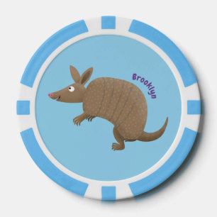 Fichas De Póquer Funny armadillo feliz personalizado ilustracion