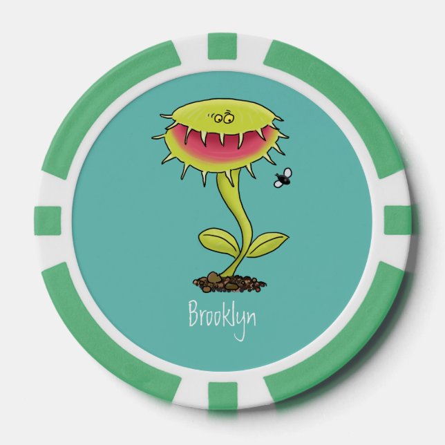 Fichas De Póquer Funny carnívoro Venus trampa de mosca personalizad (Anverso)
