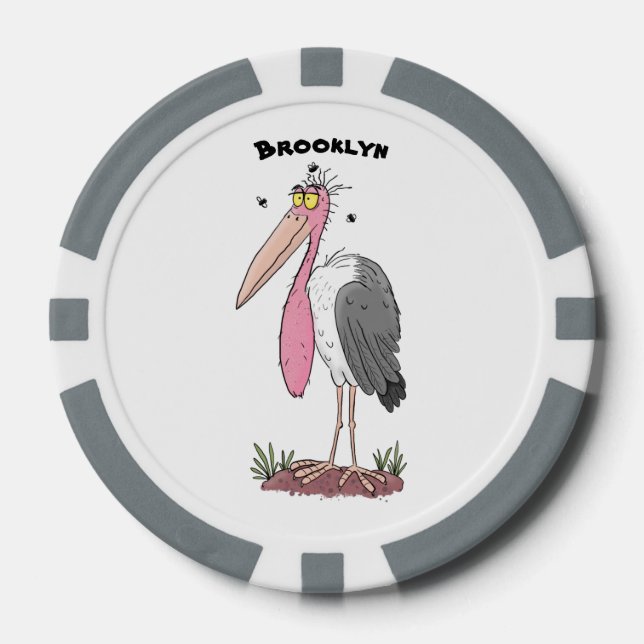 Fichas De Póquer Funny marabou stork personalizado (Anverso)